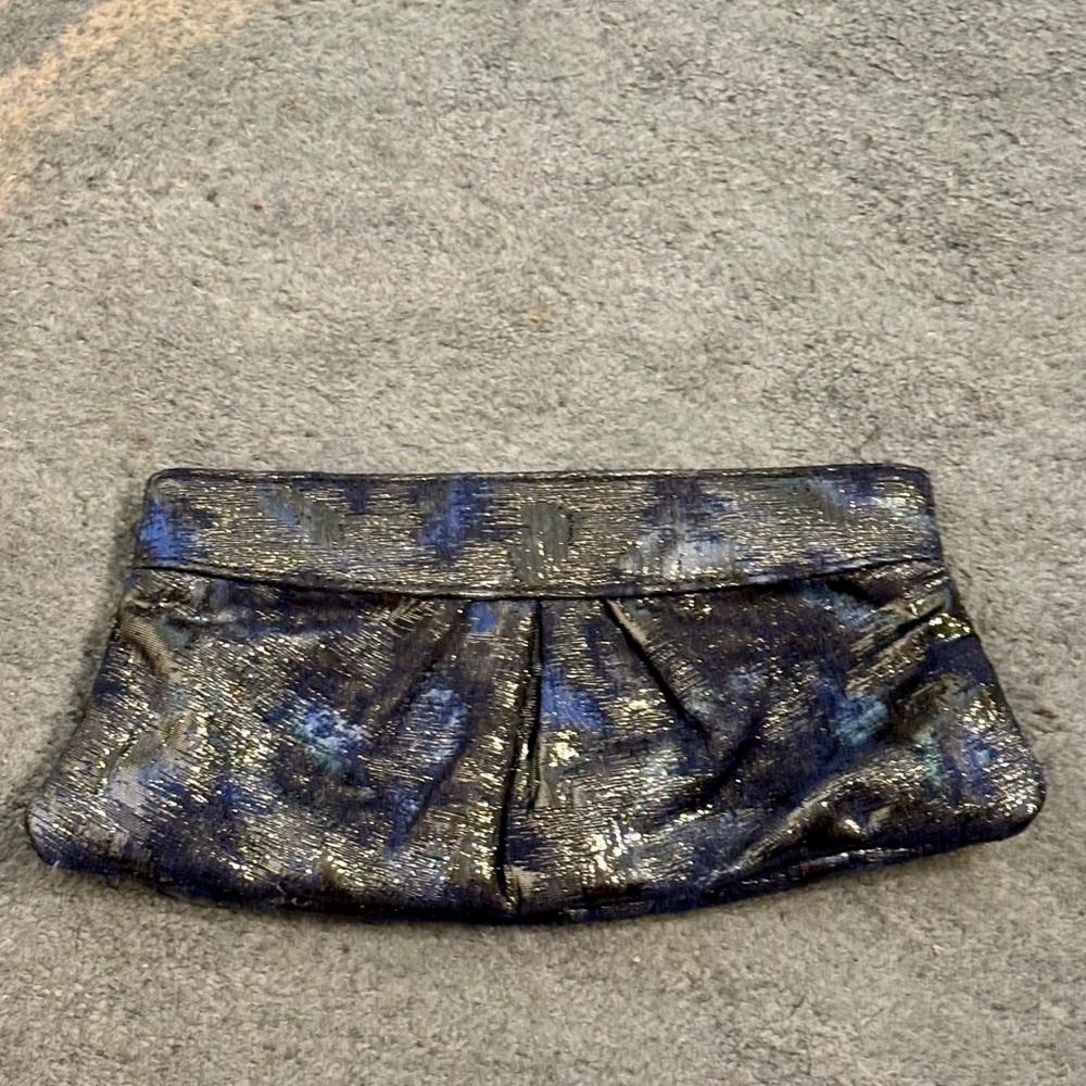 Lauren Merkin Blue and Silver Clutch